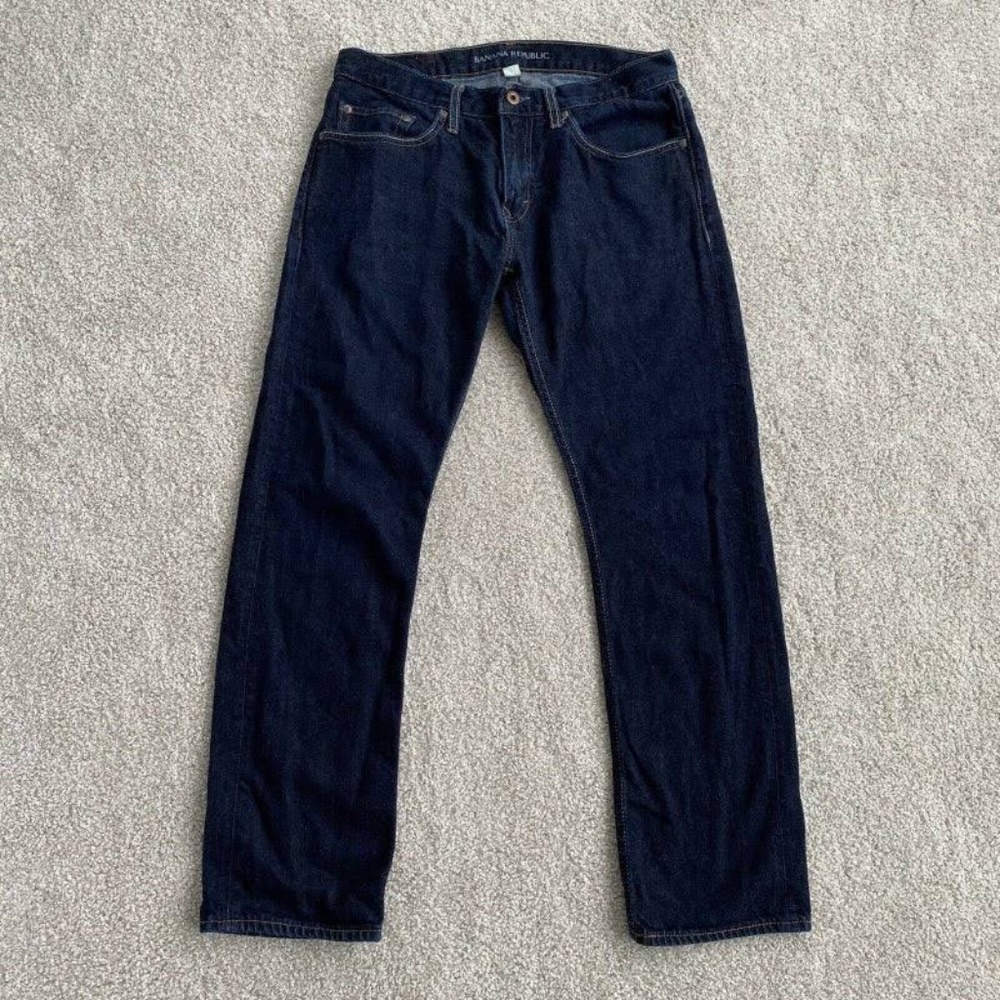 Banana Republic Mens Jeans 34x32 Vintage Straight Dark Wash Denim